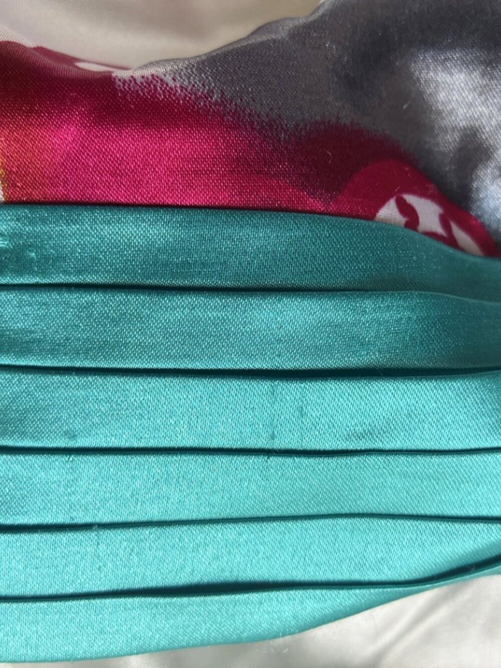 Vintage Cache Mermaid Evening Gown in Teal, White, Purple & Pink, Size 8 - Picture 15 of 16